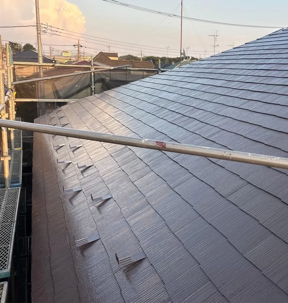 屋根　上塗り