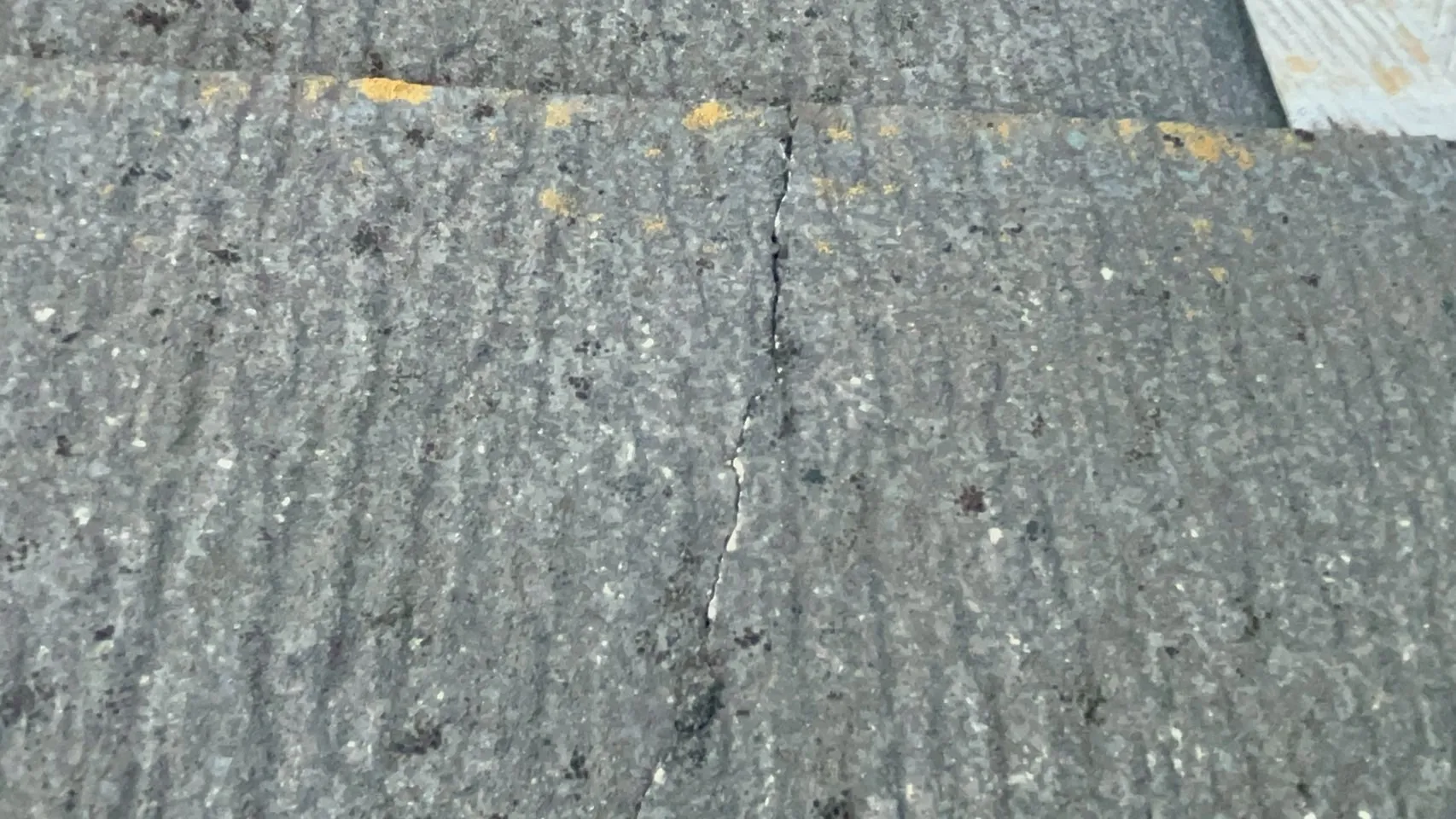 屋根の瓦が割れています。